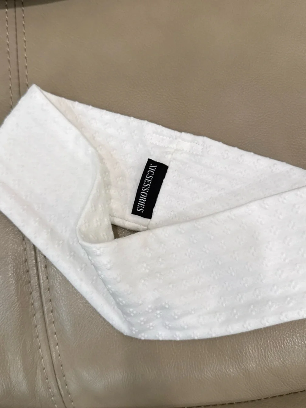 White Textured Headband for Women